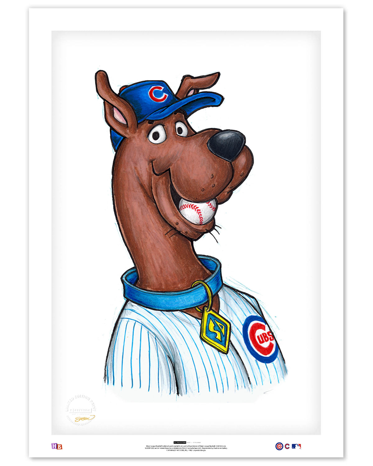 Scooby Doo x MLB Cubs Limited Edition Art Print