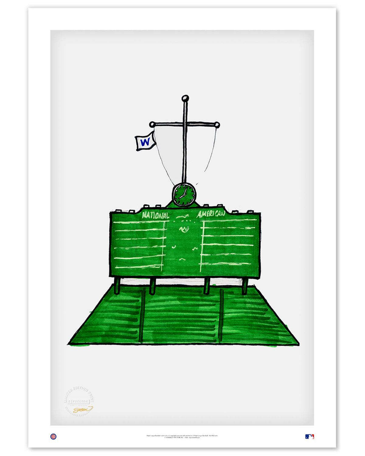 Wrigley Field Ink Sketch Limited Edition Fine Art Print