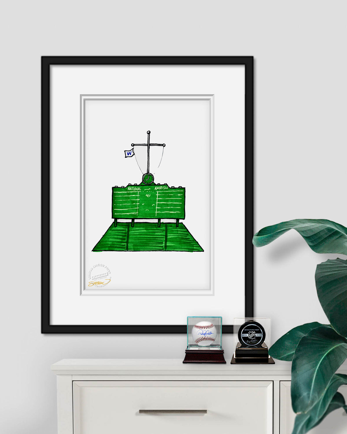 Wrigley Field Ink Sketch Limited Edition Fine Art Print