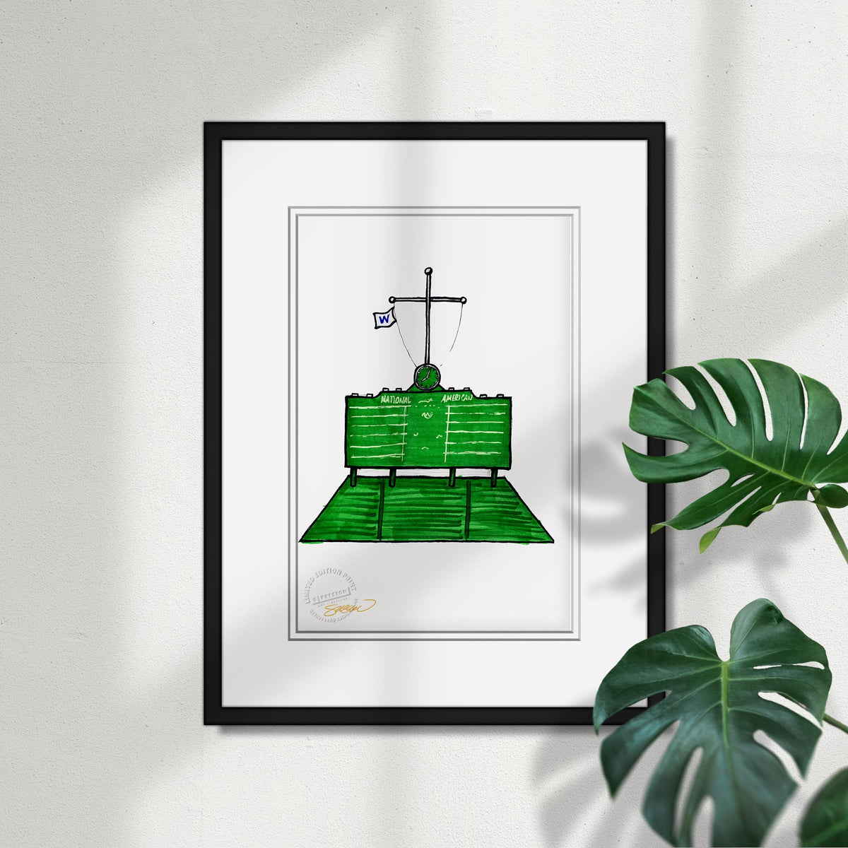 Wrigley Field Ink Sketch Limited Edition Fine Art Print