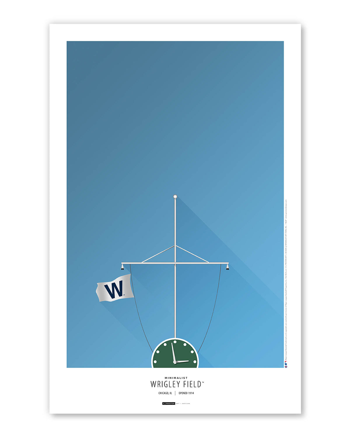 Minimalist Wrigley Field Fine Art Print