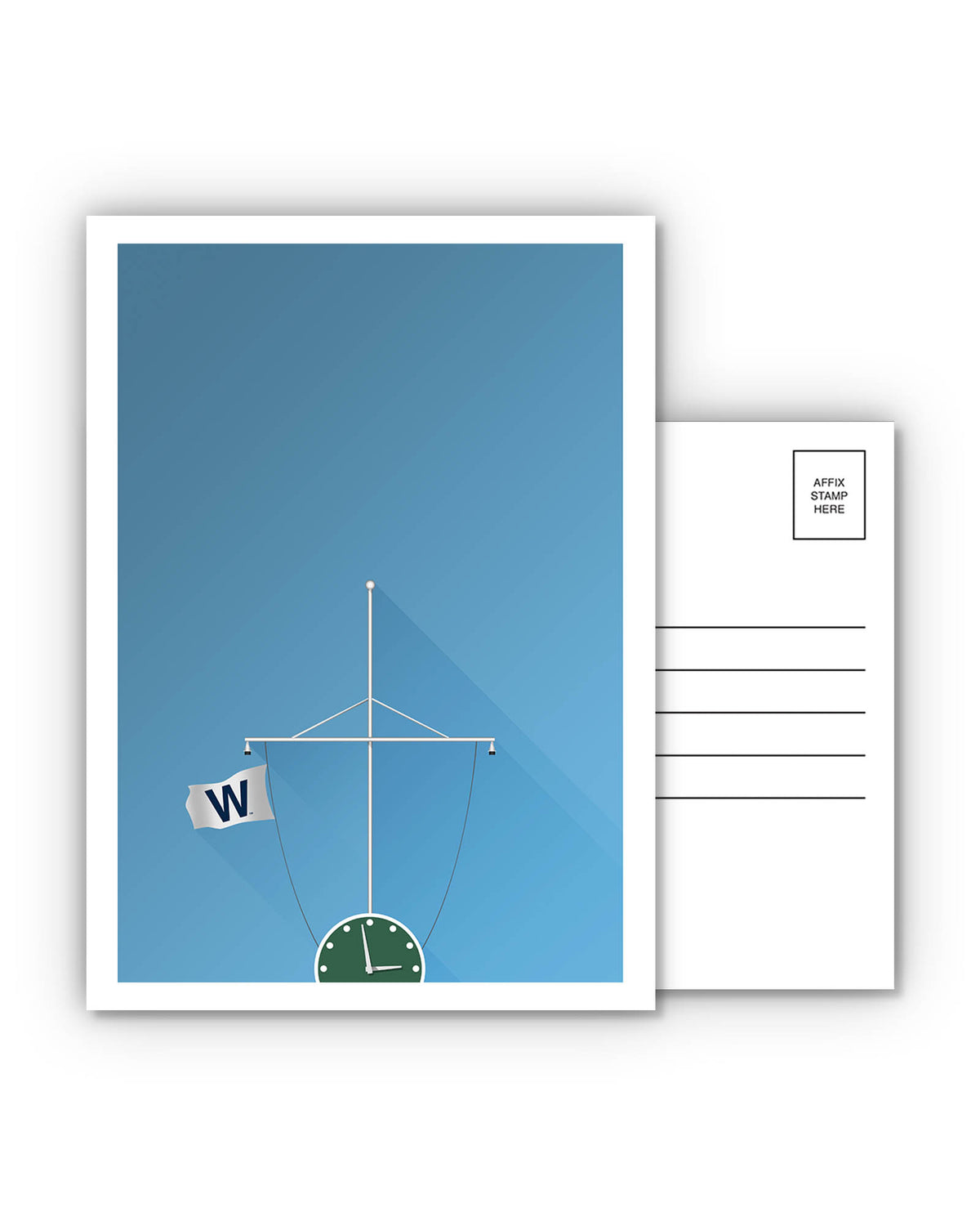 Minimalist Wrigley Field Postcard