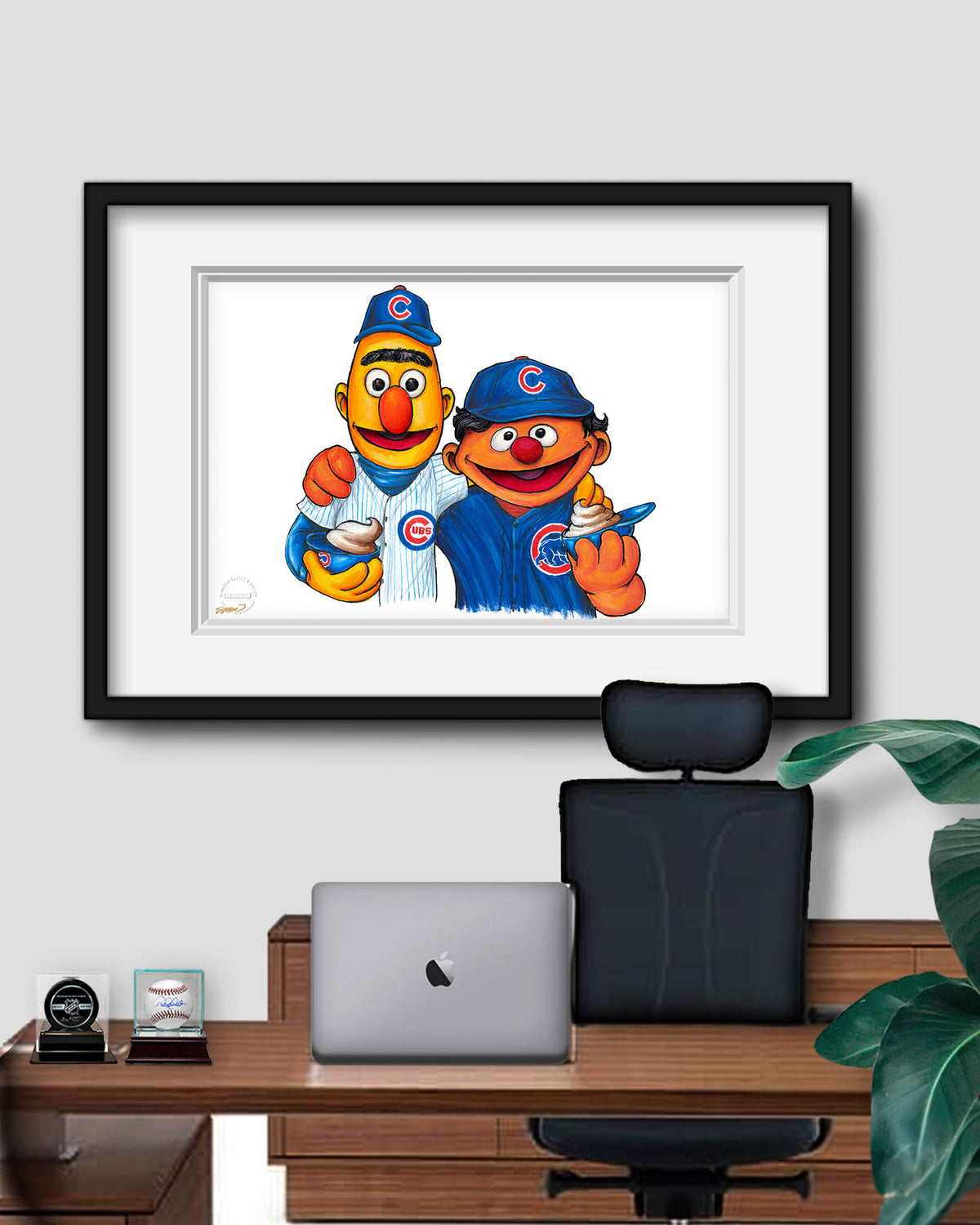 Bert and Ernie x MLB Cubs Limited Edition Art Print