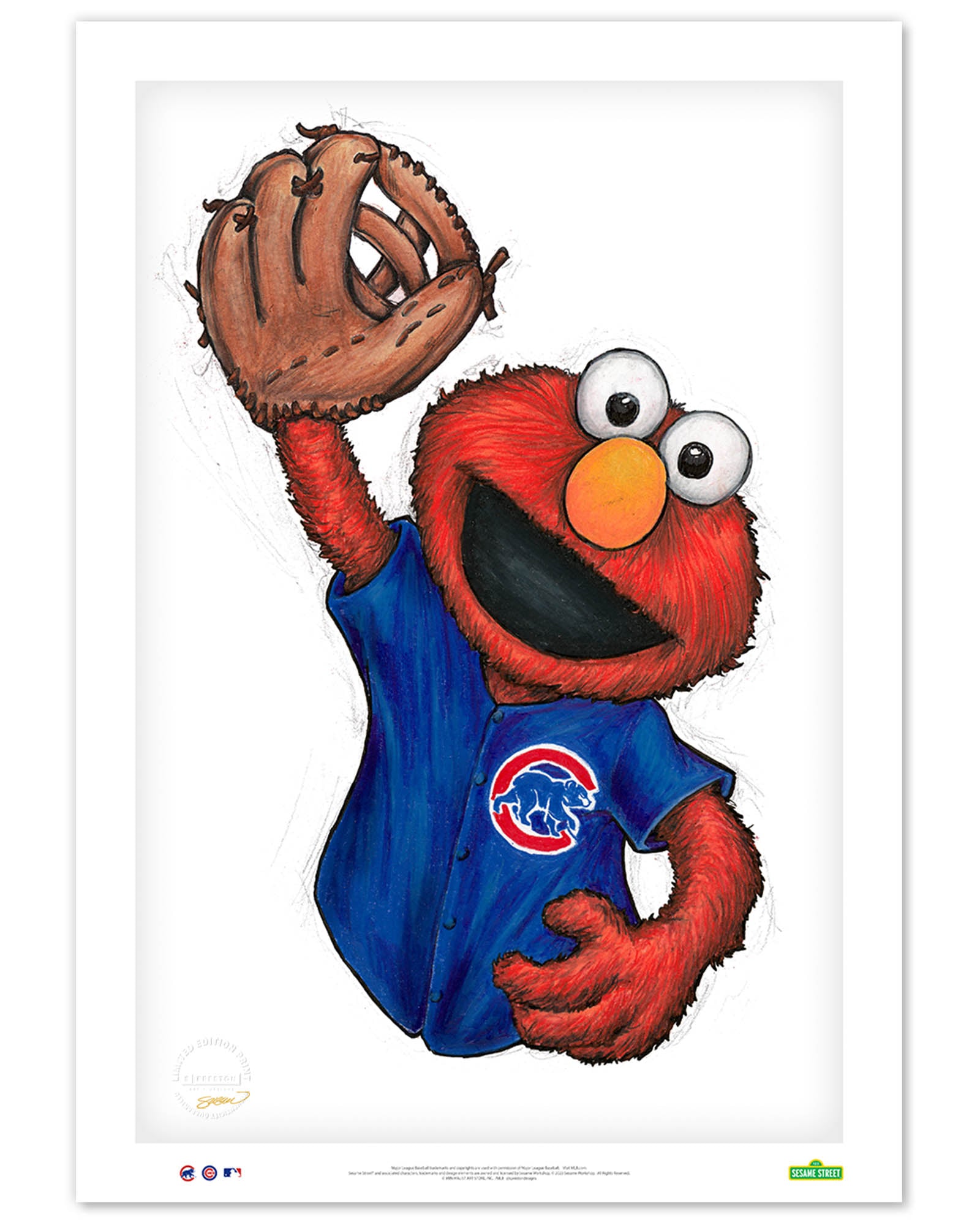 Sesame Street x MLB - Chicago Cubs by S. Preston Art Print – S