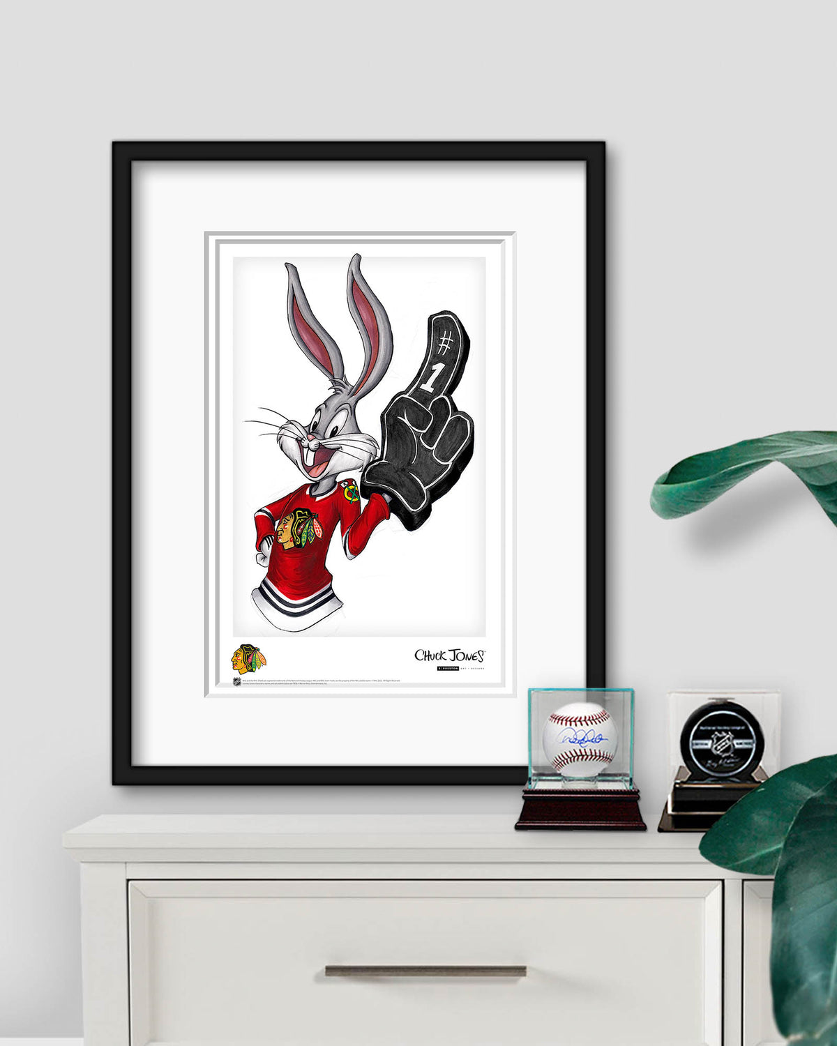 Rabbit Hockey Fan x NHL Blackhawks Bugs Bunny Limited Edition Art Print