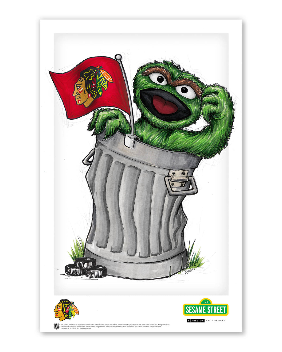 Oscar Rep Your Colours x NHL Blackhawks Limited Edition Art Print