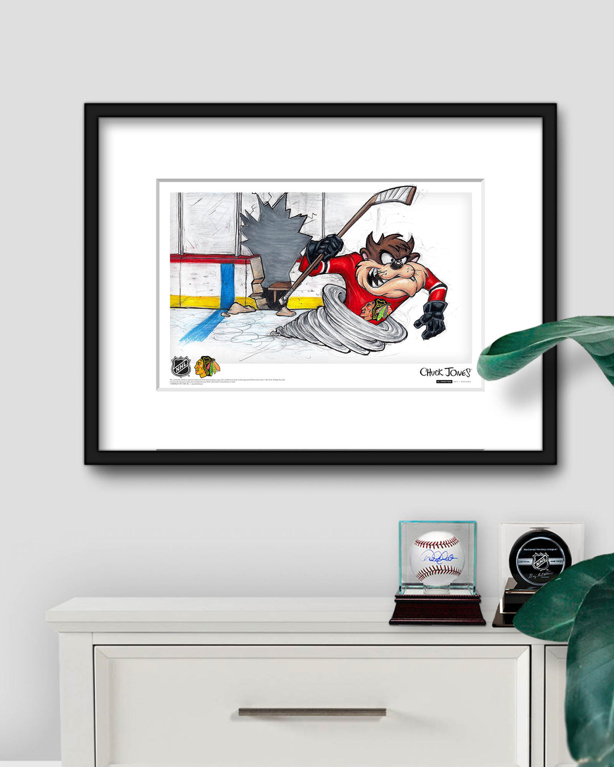 Tazmanian Line Change x NHL Blackhawks Tazmanian Devil Limited Edition Art Print