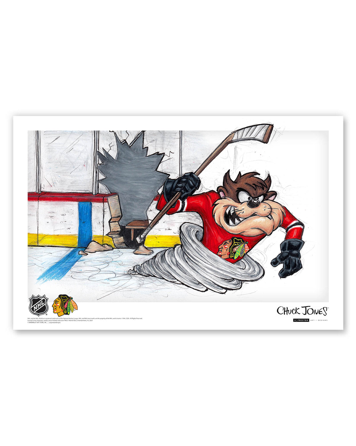 Tazmanian Line Change x NHL Blackhawks Tazmanian Devil Limited Edition Art Print