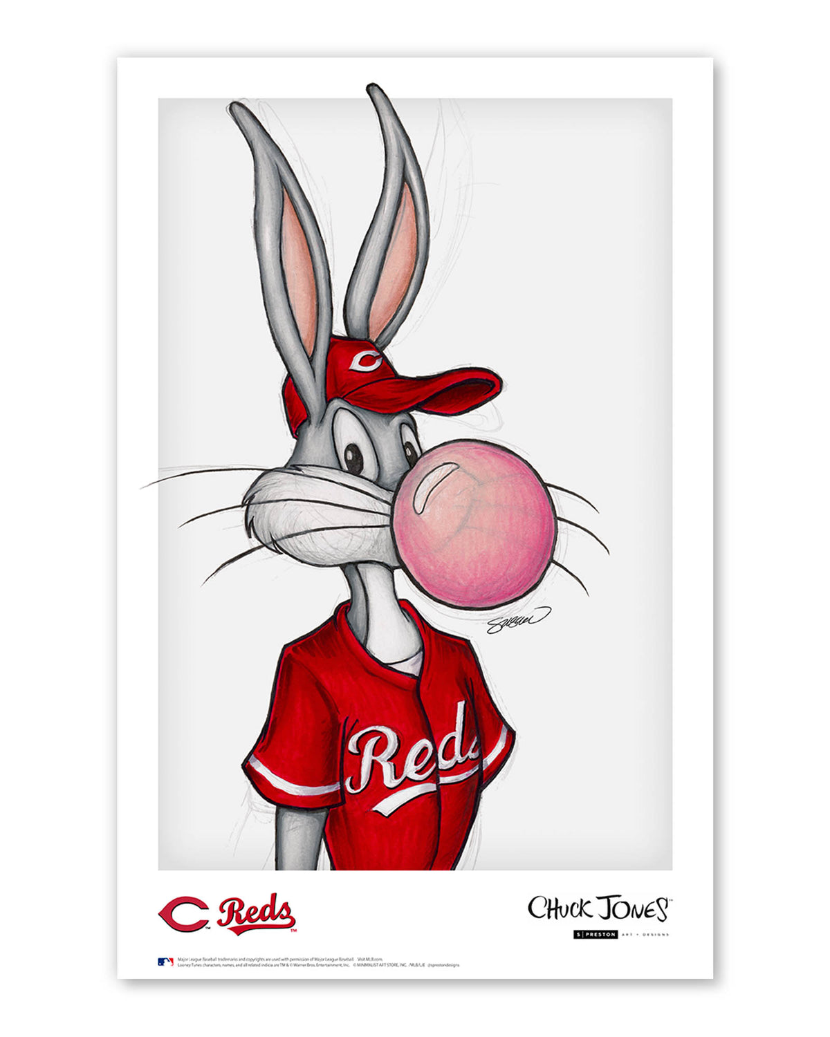 Bubblegum Bugs x MLB Reds Limited Edition Art Print