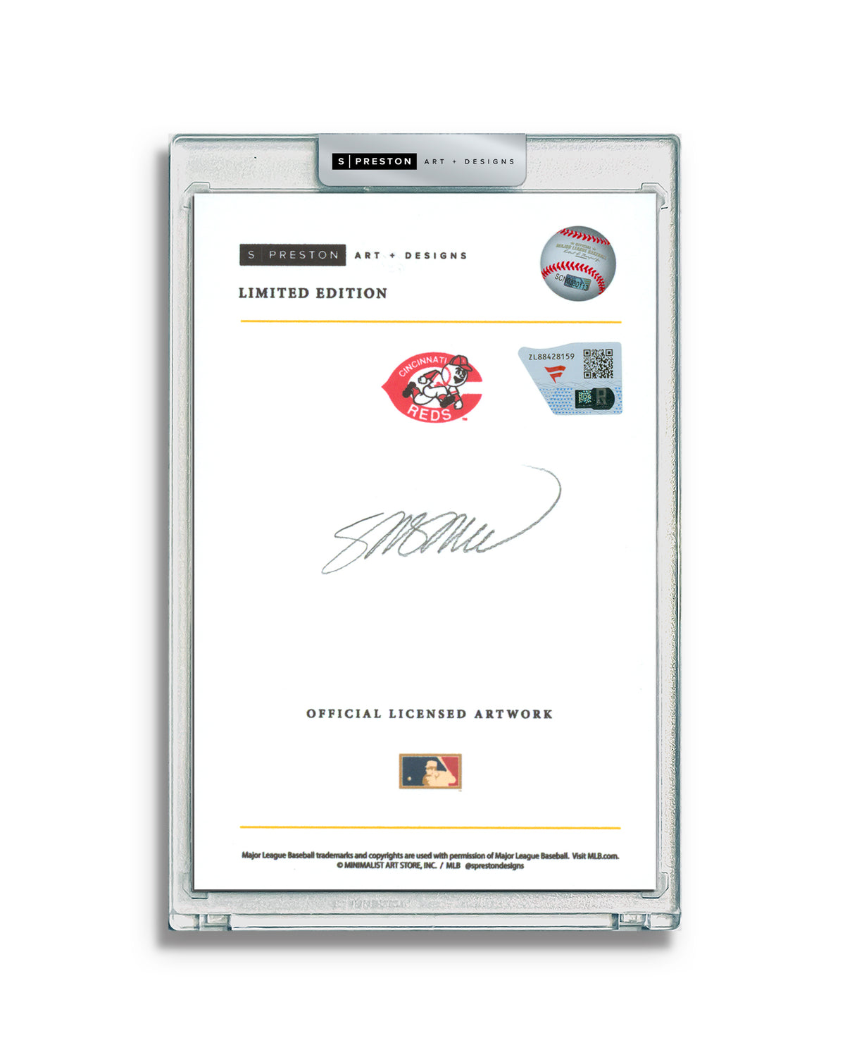Minimalist Riverfront Stadium - Johnny Bench Autograph - Authenticated