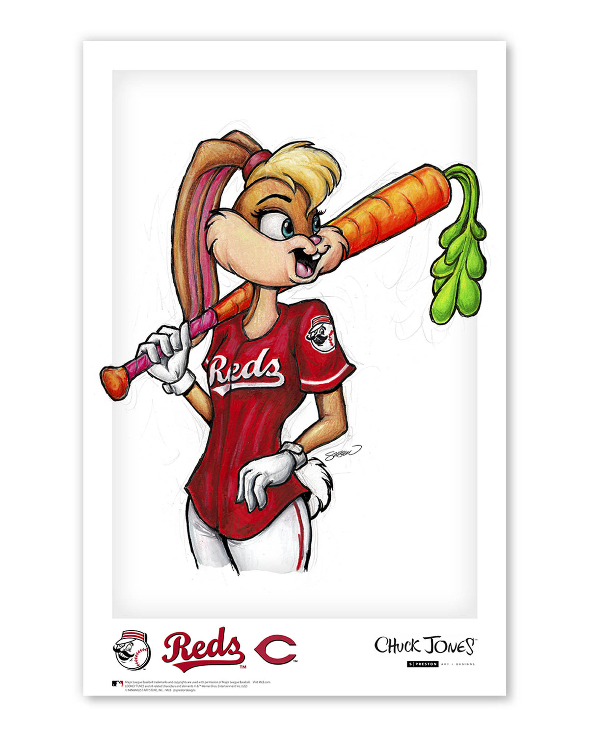 Lola Bunny x MLB Reds Limited Edition Art Print