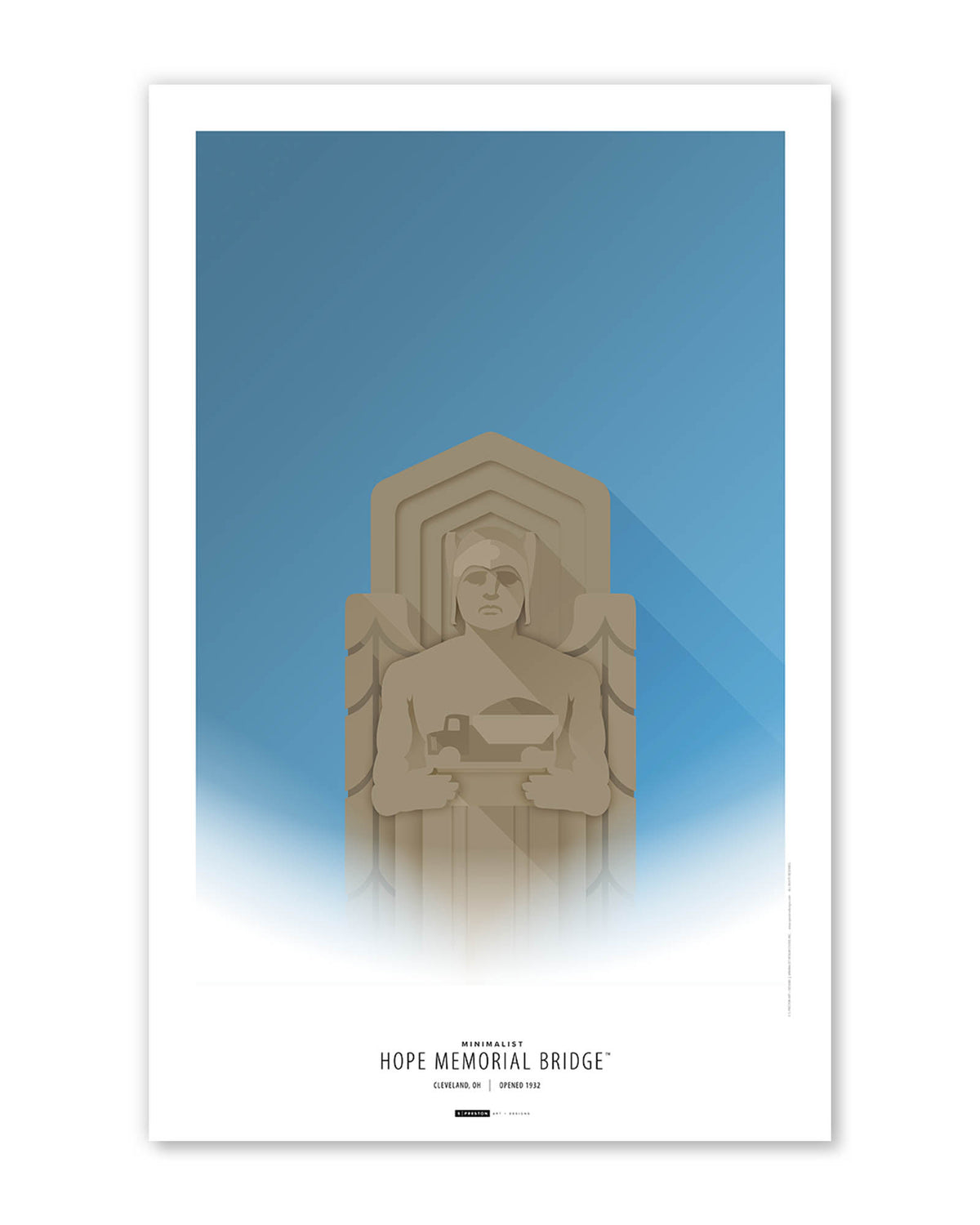 Minimalist Hope Memorial Bridge - Cleveland