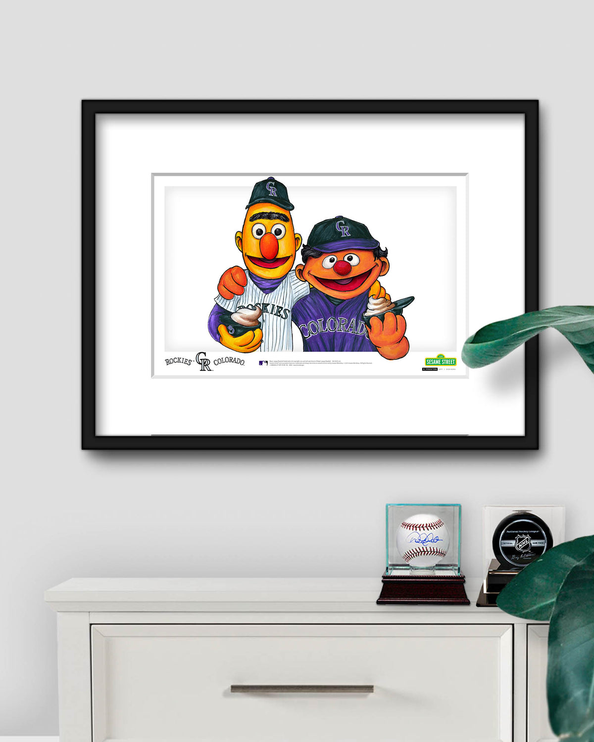 Bert and Ernie x MLB Rockies Limited Edition Art Print