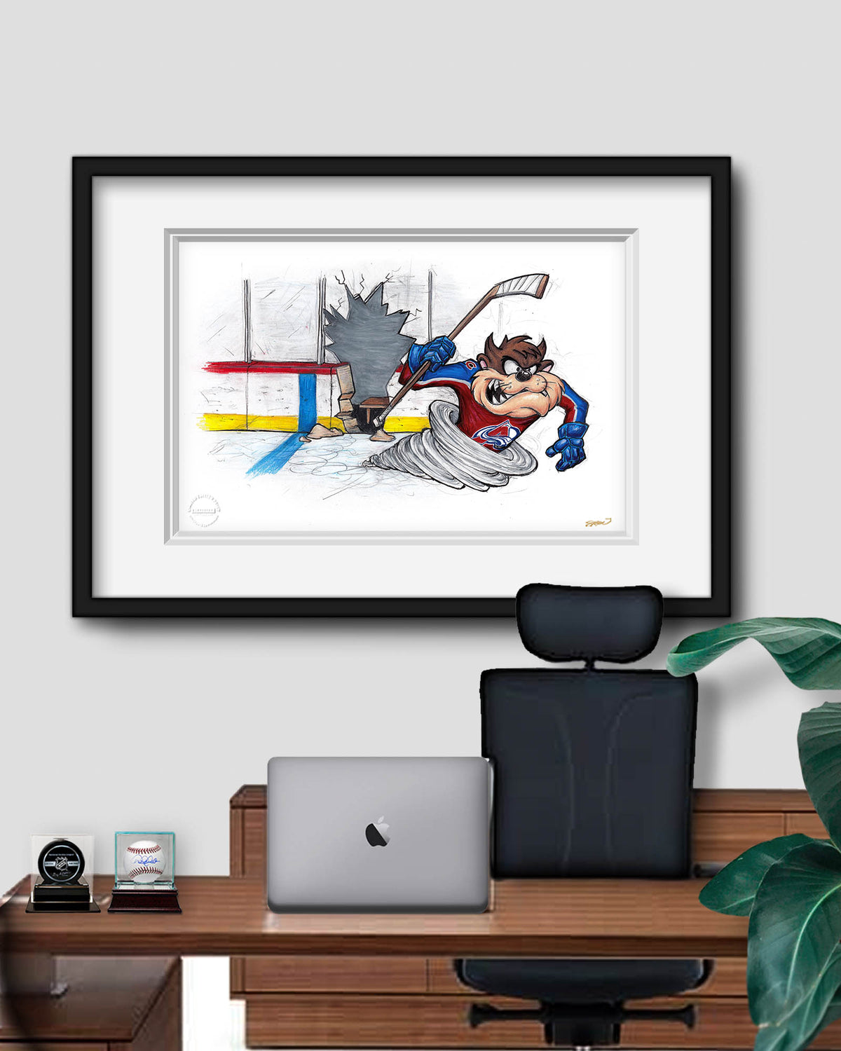 Tazmanian Line Change x NHL Avalanche Tazmanian Devil Limited Edition Fine Art Print