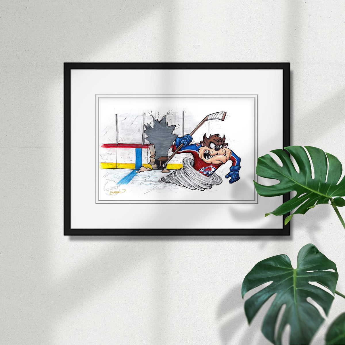 Tazmanian Line Change x NHL Avalanche Tazmanian Devil Limited Edition Fine Art Print