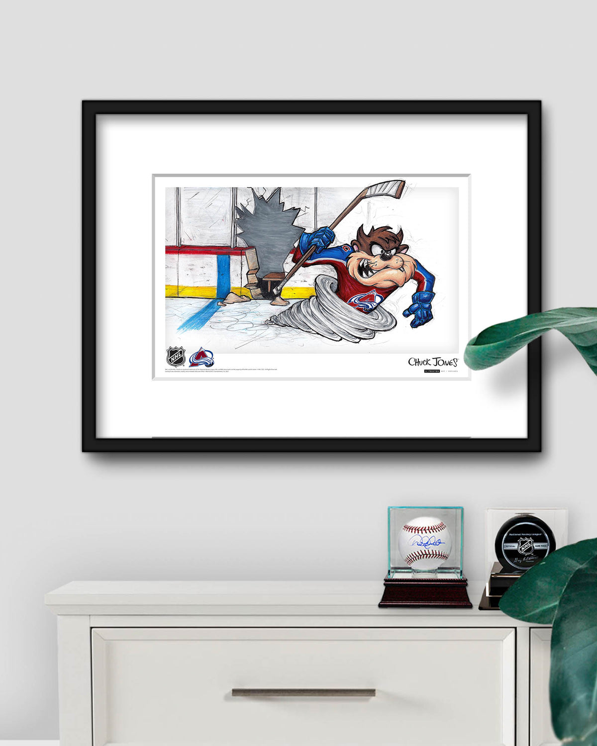 Tazmanian Line Change x NHL Avalanche Tazmanian Devil Limited Edition Art Print