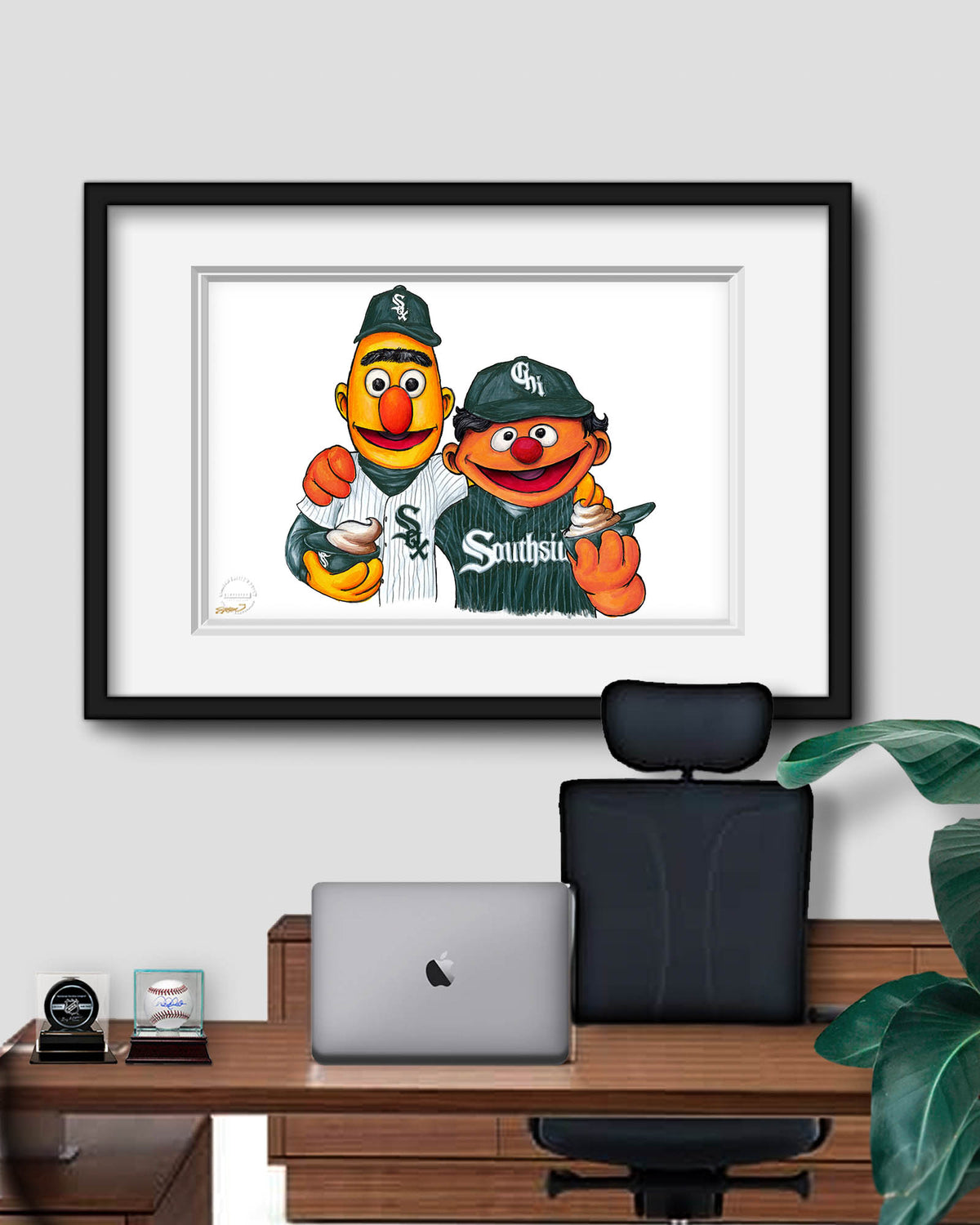 Bert and Ernie x MLB White Sox Limited Edition Art Print