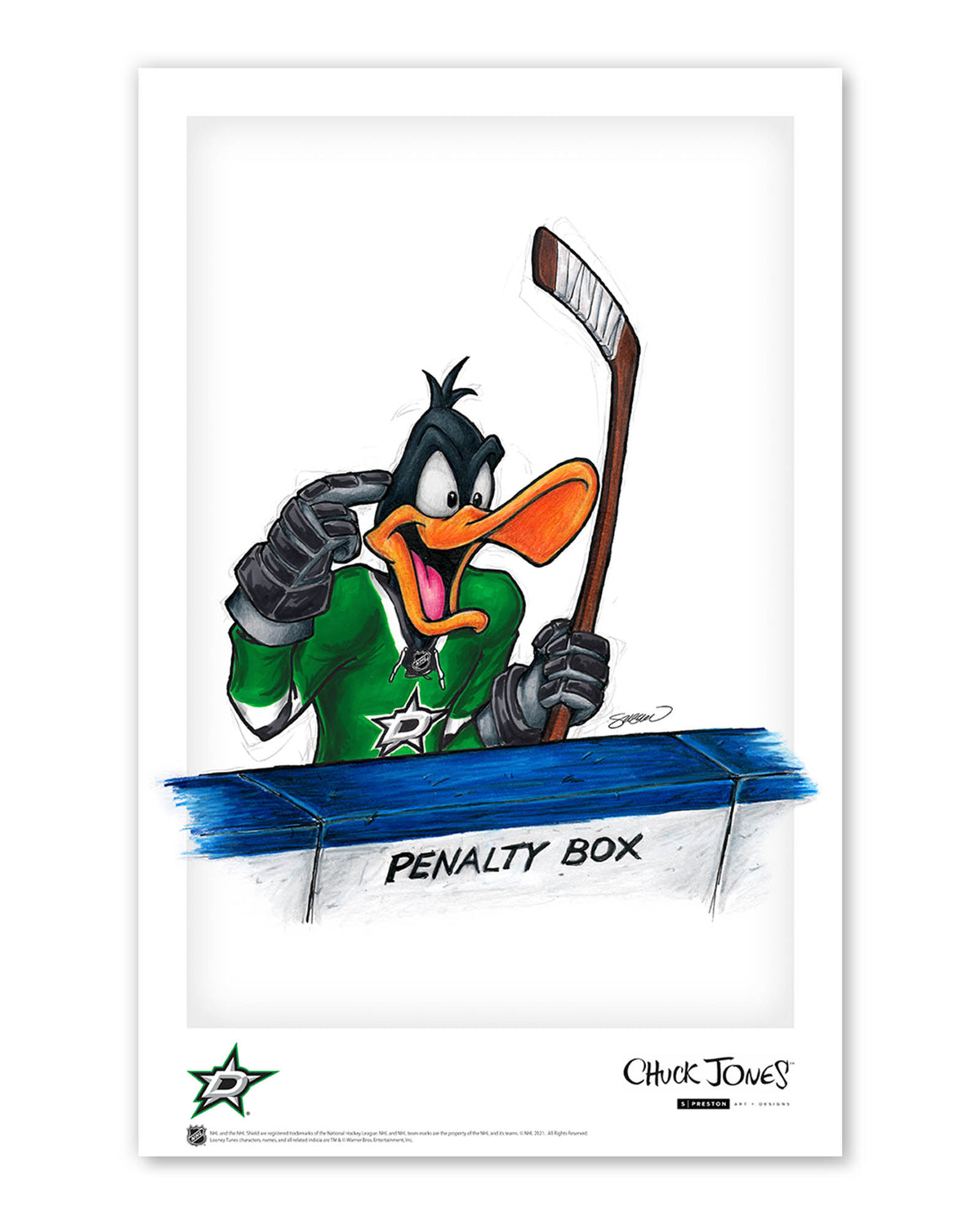 Duck Season Hockey Season x NHL Stars Daffy Duck Limited Edition Art Print