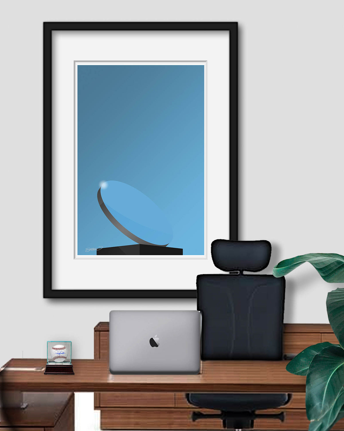 Minimalist AT&T Stadium Art Print (Sky Mirror)