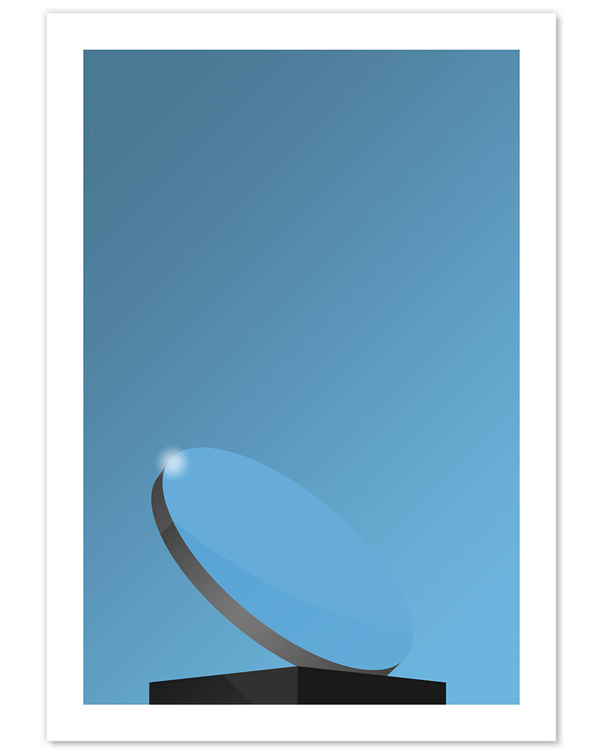 Minimalist AT&T Stadium Art Print (Sky Mirror)