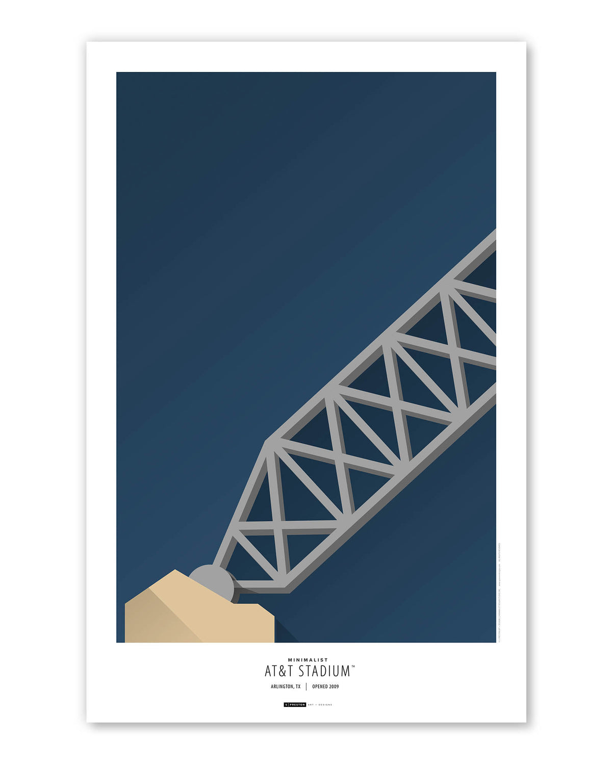 Minimalist AT&T Stadium Art Print (Anchor)