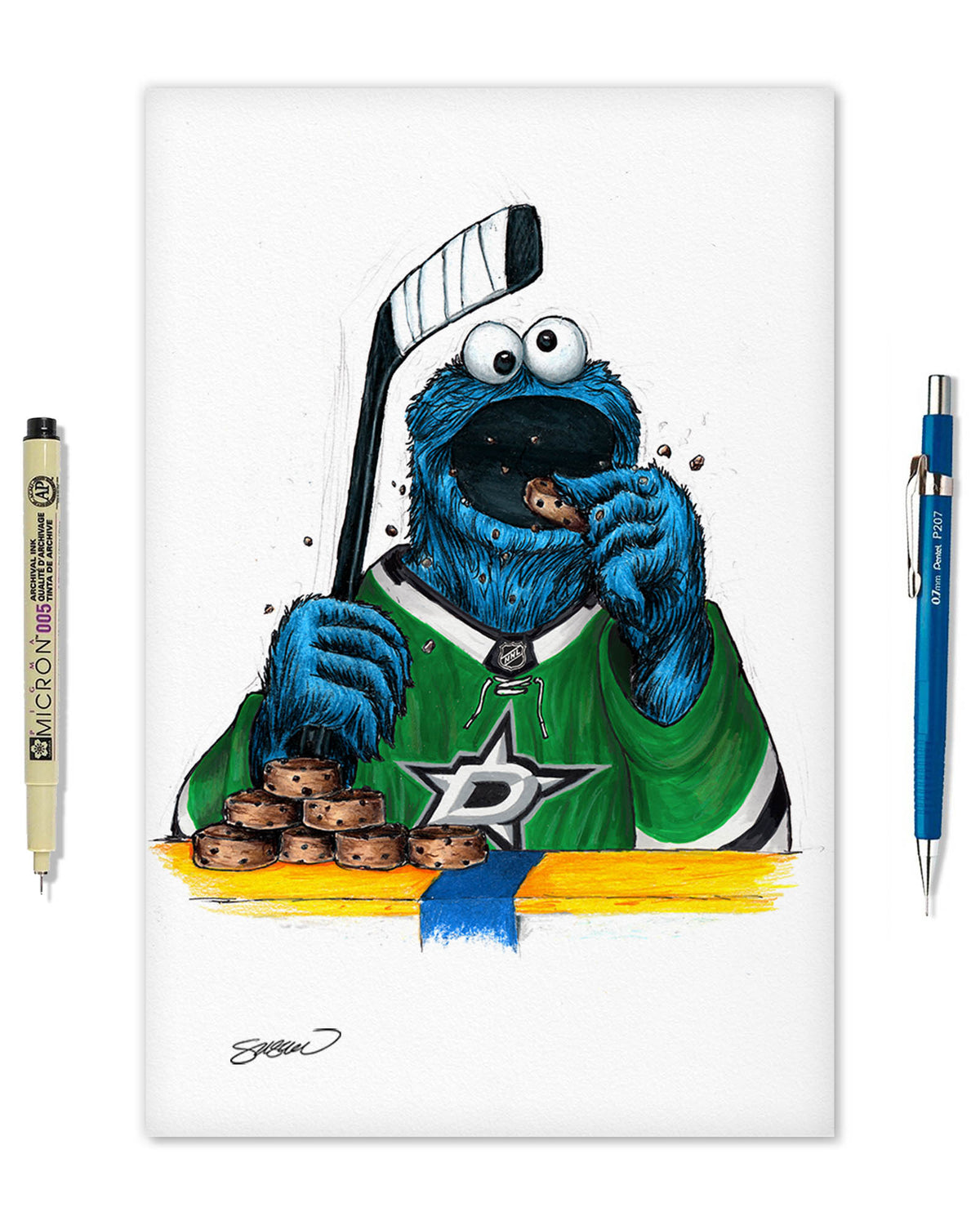 Cookie Monster x NHL Stars Limited Edition Fine Art Print