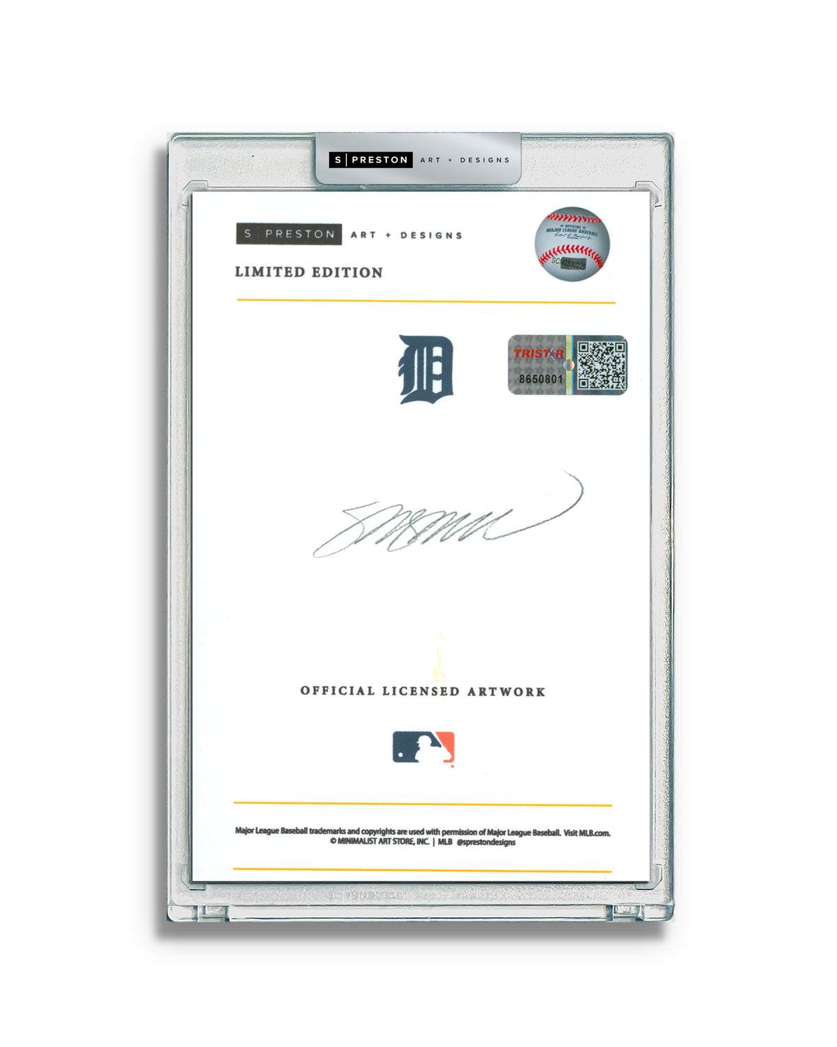 Minimalist Comerica Park  - Miguel Cabrera Autograph Slab - Authenticated