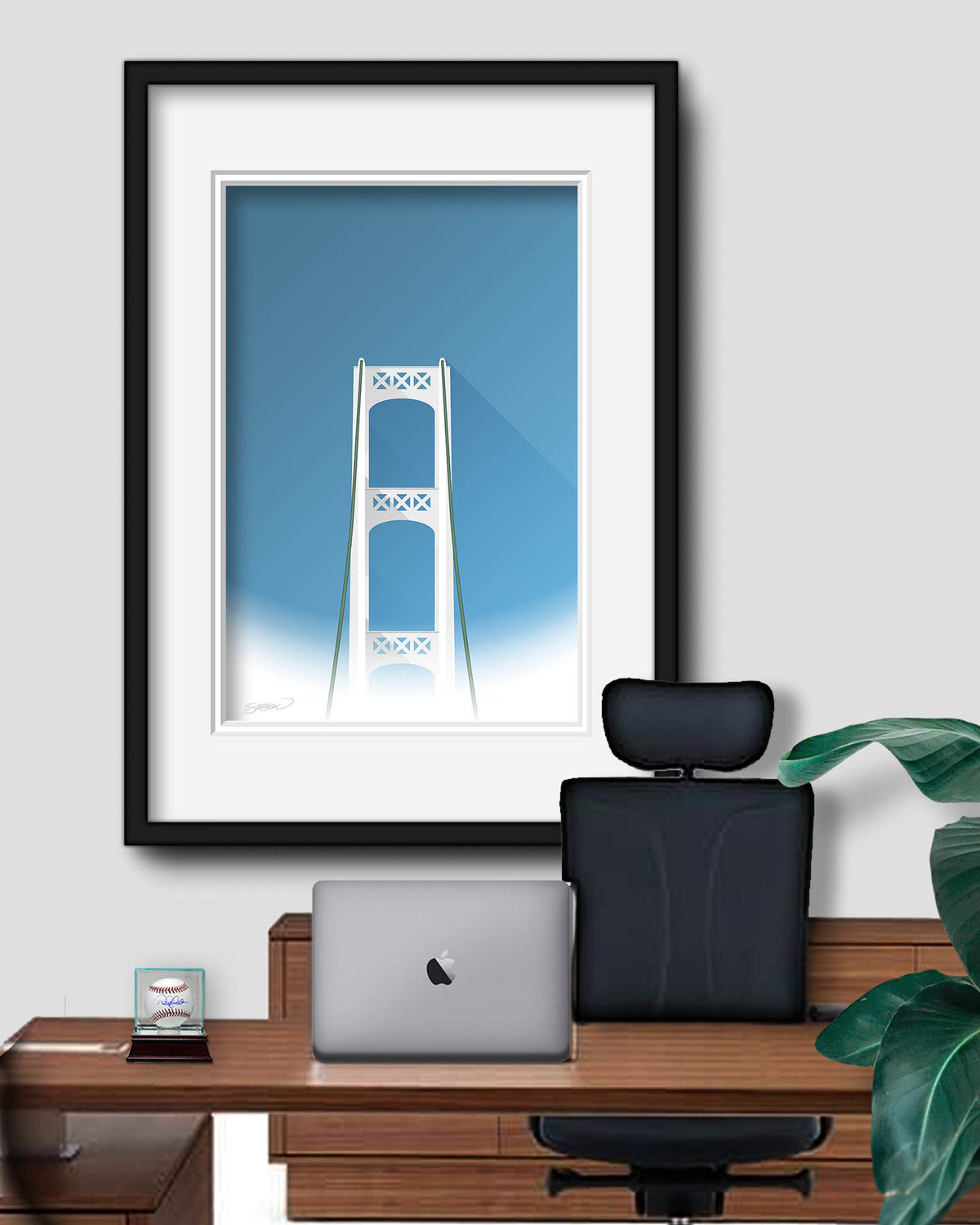 Minimalist Mackinac Bridge - Michigan