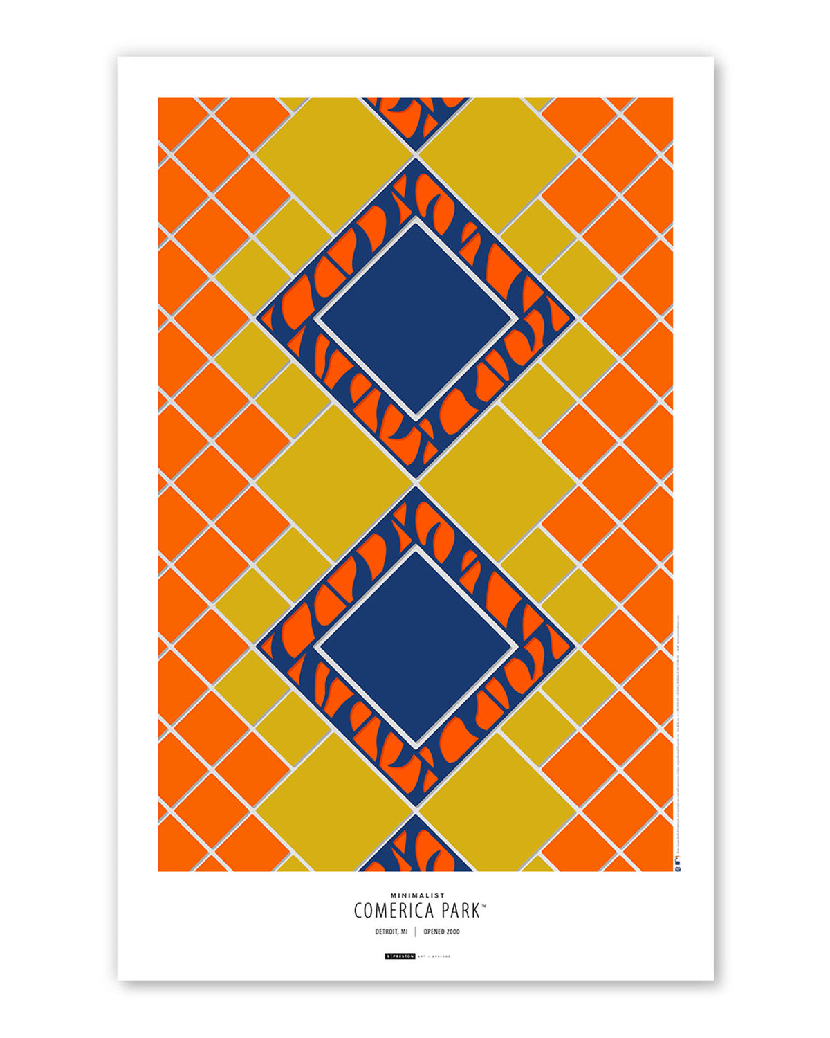 Minimalist Comerica Park Art Print