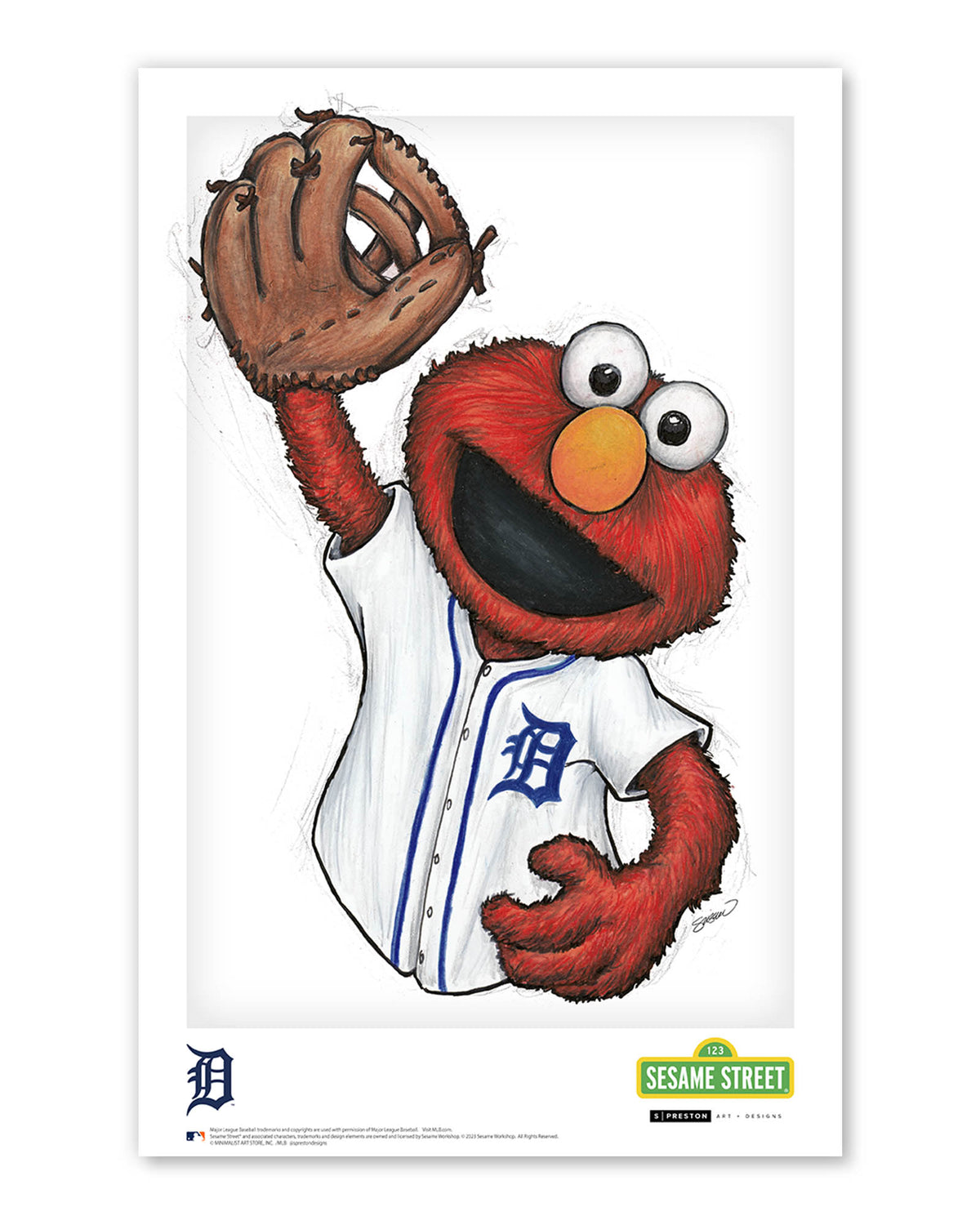 ELMO x MLB Tigers Limited Edition Art Print