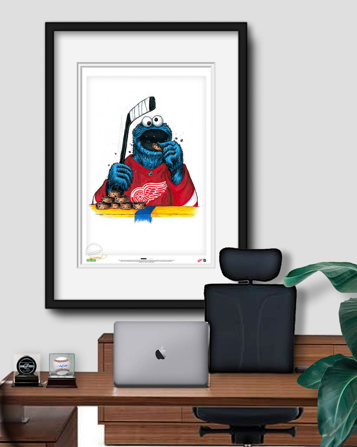 Cookie Monster x NHL Red Wings Limited Edition Fine Art Print