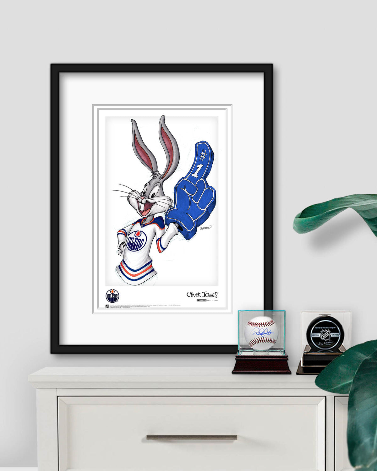 Rabbit Hockey Fan x NHL Oilers Bugs Bunny Limited Edition Art Print