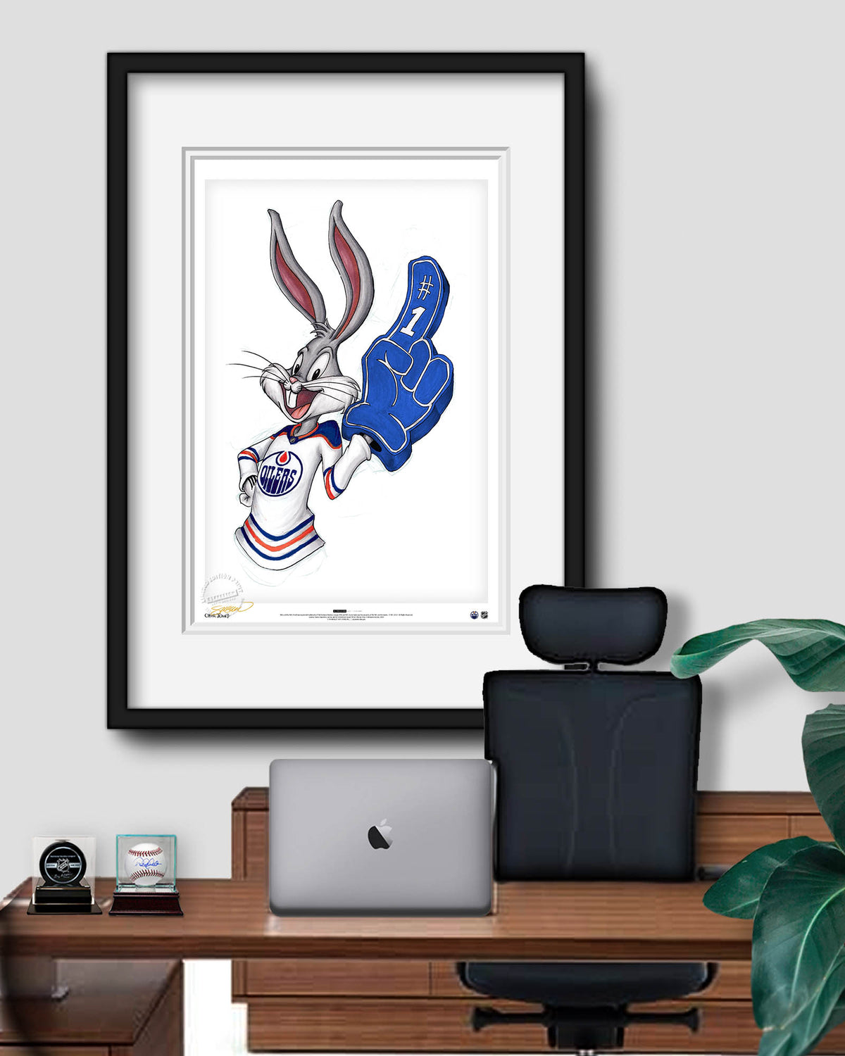 Rabbit Hockey Fan x NHL Oilers Bugs Bunny Limited Edition Fine Art Print