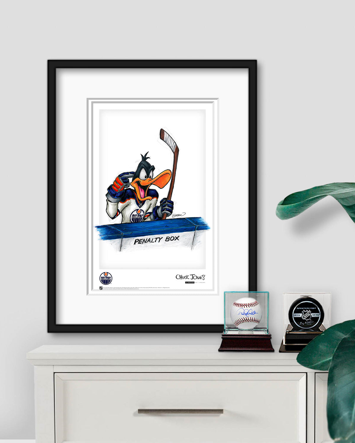 Duck Season Hockey Season x NHL Oilers Daffy Duck Limited Edition Art Print