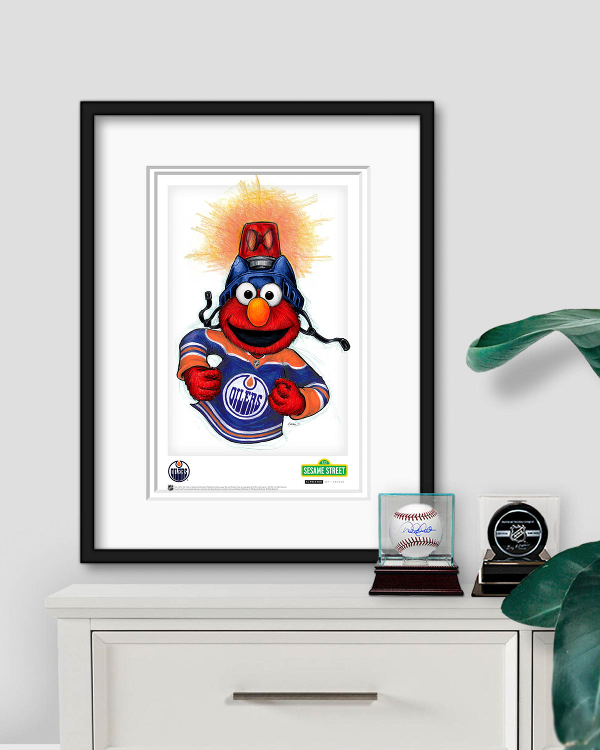 Elmo Loves Goals! x NHL Oilers Limited Edition Art Print