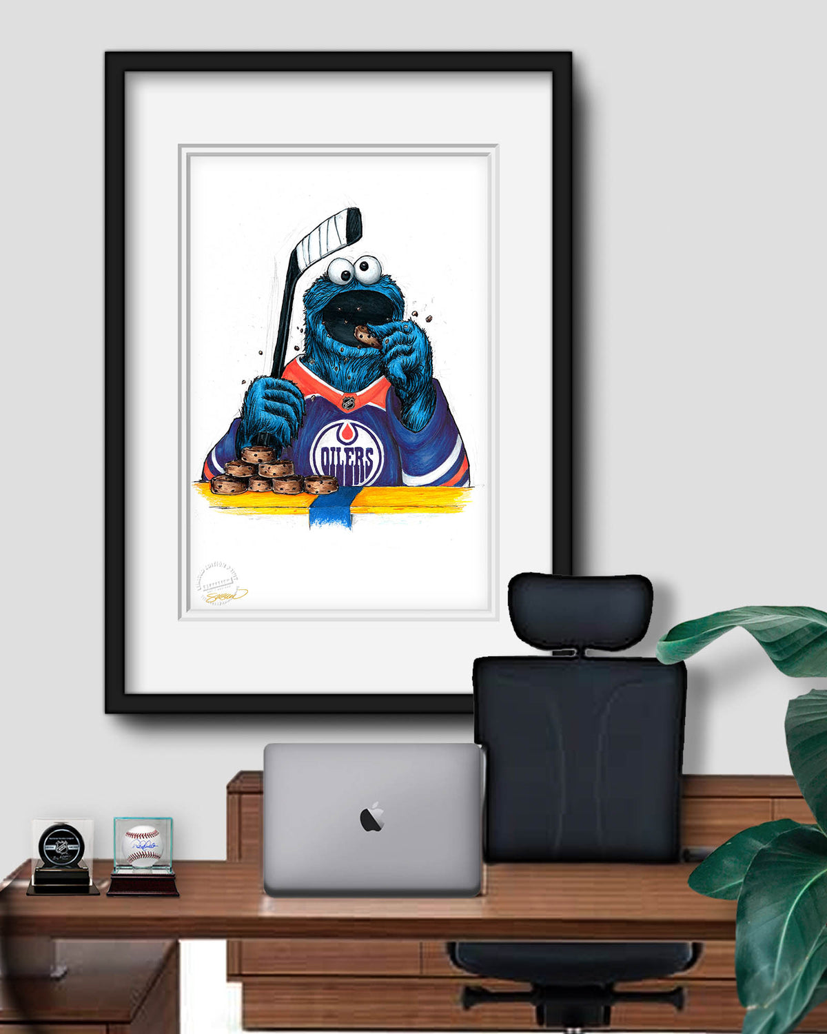 Cookie Monster x NHL Oilers Limited Edition Fine Art Print