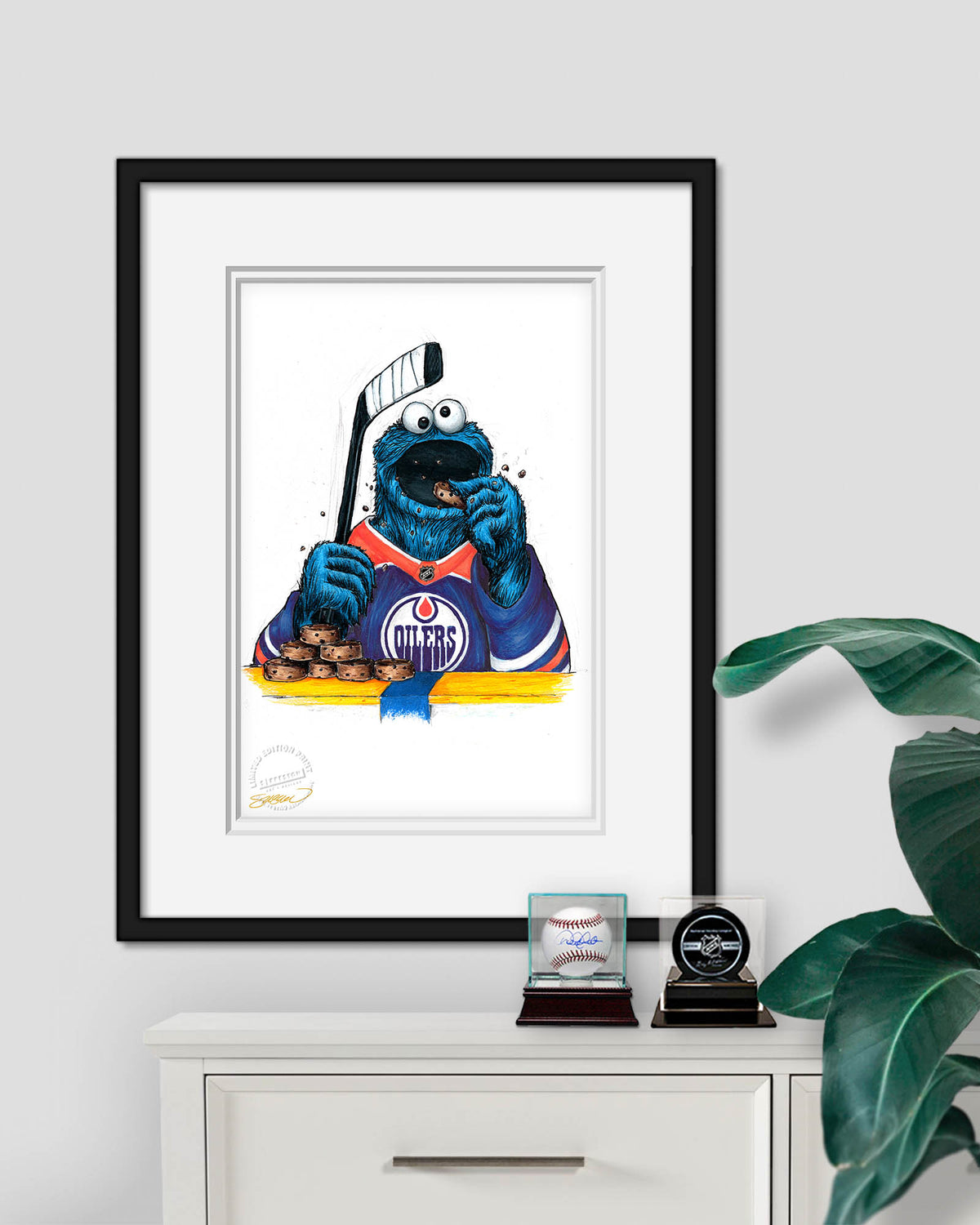 Cookie Monster x NHL Oilers Limited Edition Fine Art Print