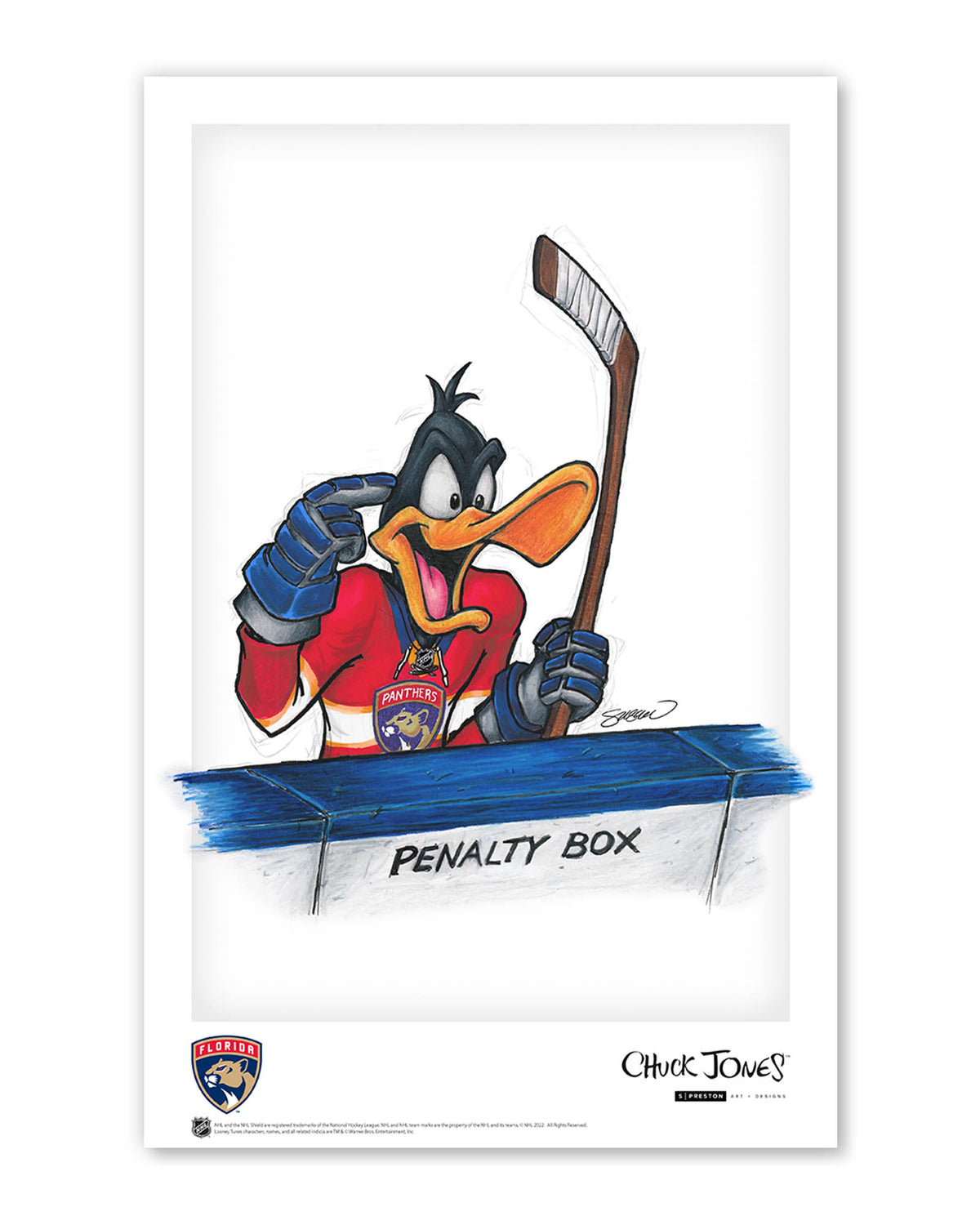 Duck Season Hockey Season x NHL Panthers Daffy Duck Limited Edition Art Print