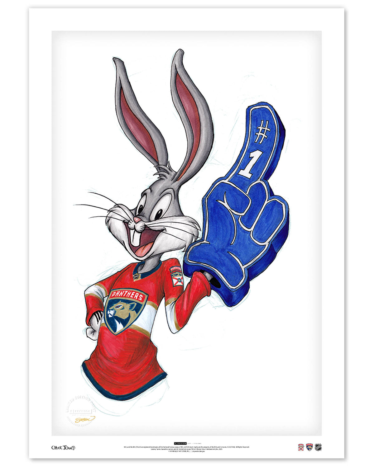 Rabbit Hockey Fan x NHL Panthers Bugs Bunny Limited Edition Art Print