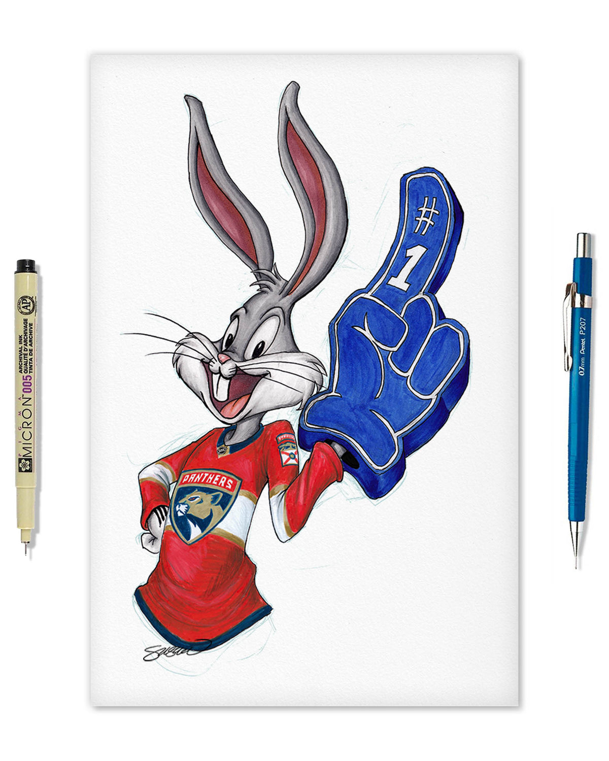 Rabbit Hockey Fan x NHL Panthers Bugs Bunny Limited Edition Art Print