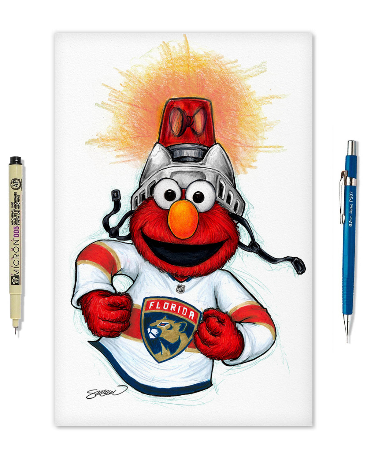 Elmo Loves Goals! x NHL Panthers Limited Edition Art Print