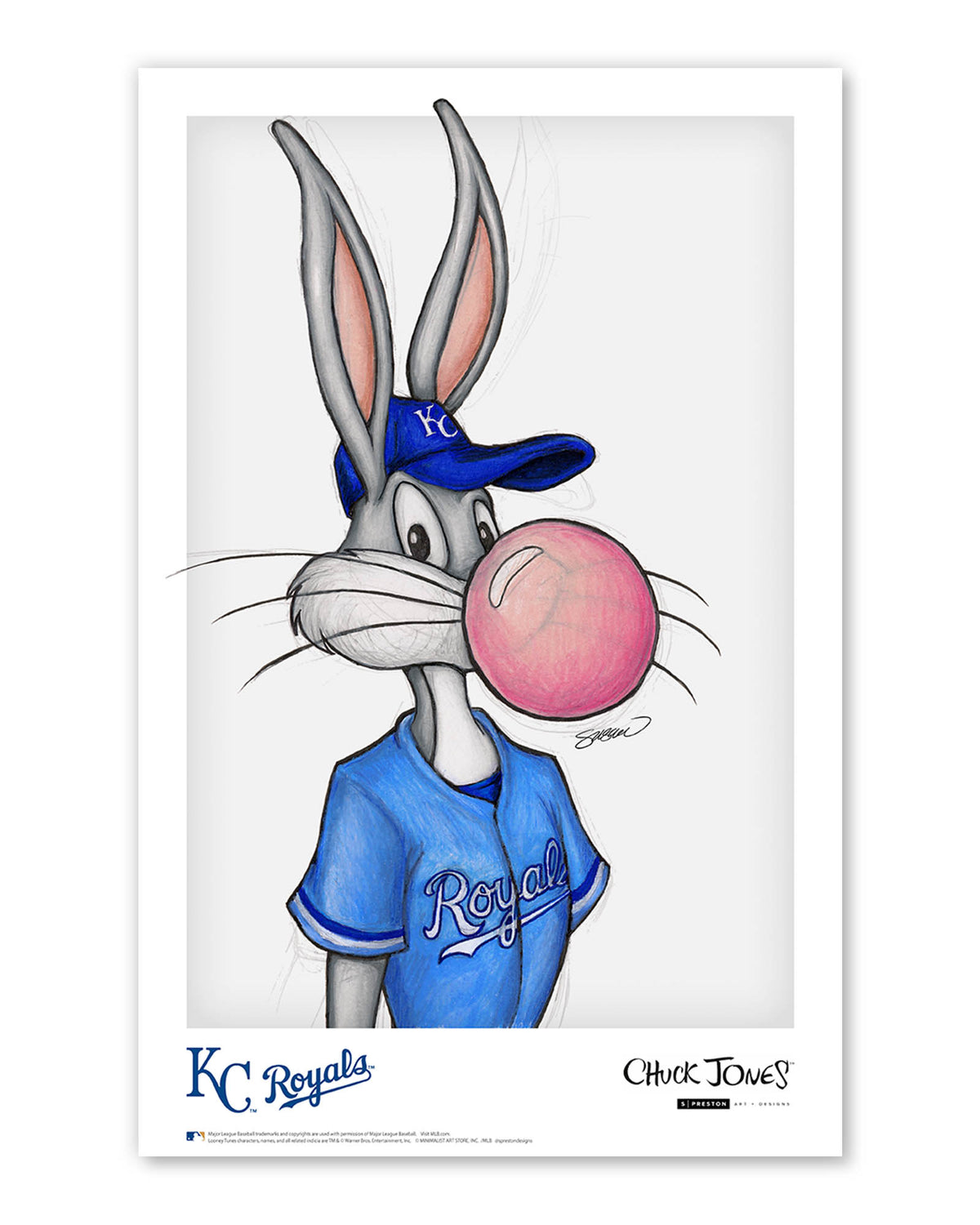 Bubblegum Bugs x MLB Royals Limited Edition Art Print