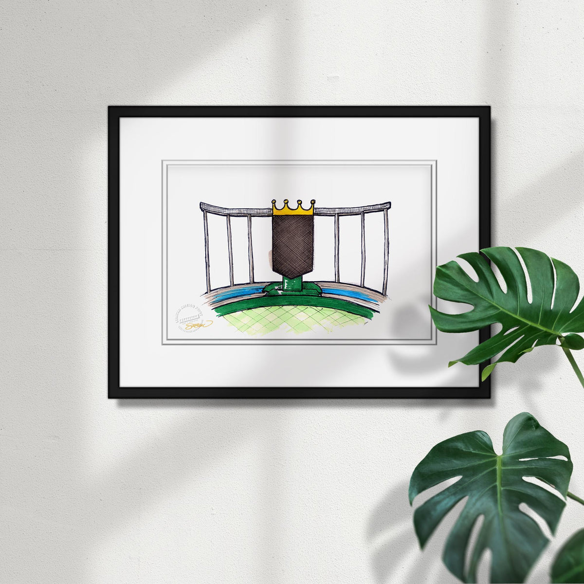 Kauffman Stadium Ink Sketch Limited Edition Fine Art Print