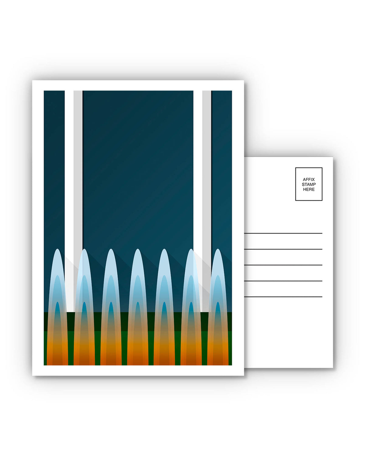 Minimalist Kauffman Stadium Postcard