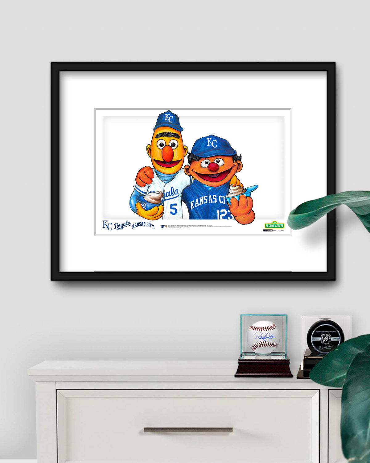 Bert and Ernie x MLB Royals Limited Edition Fine Art Print
