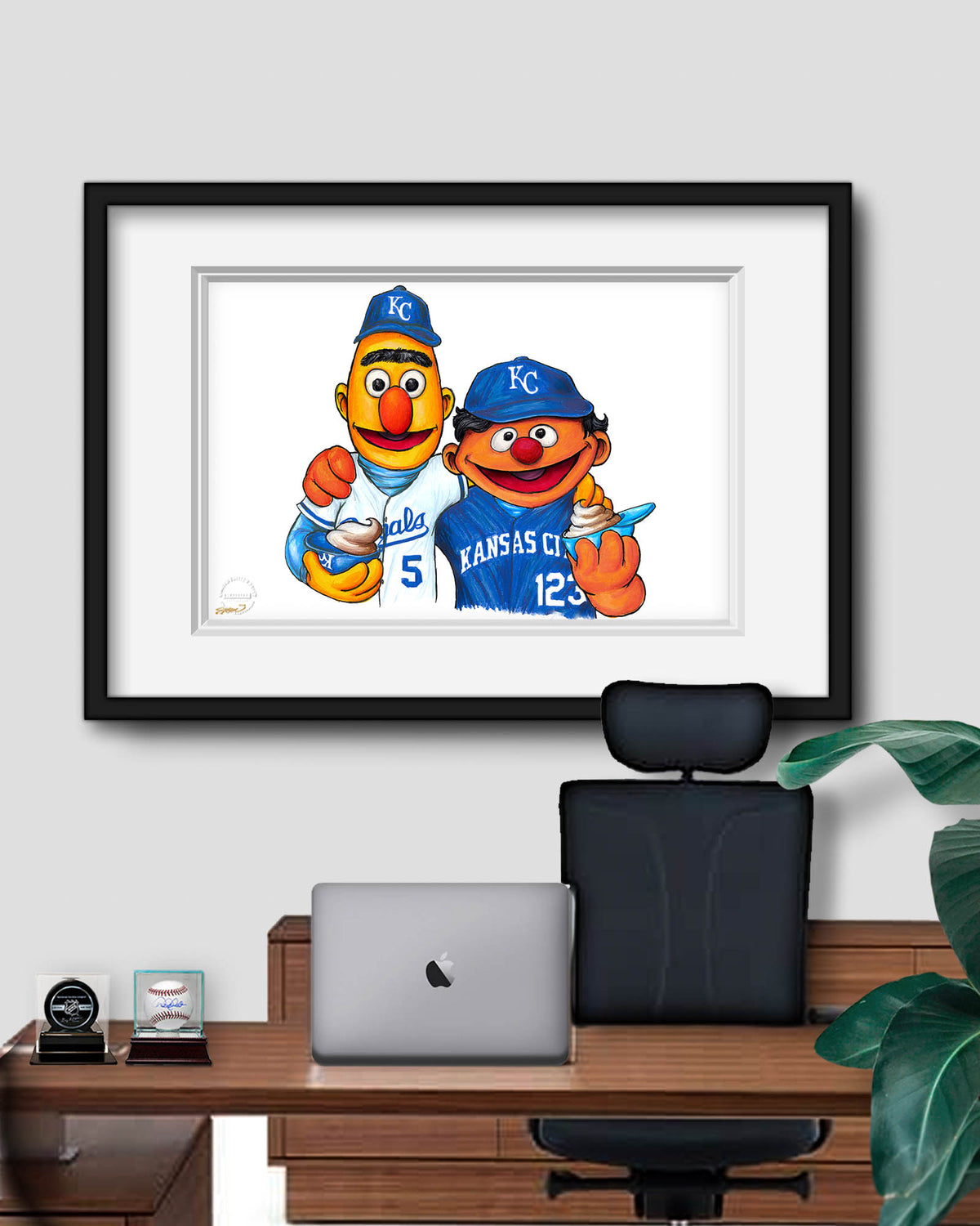 Bert and Ernie x MLB Royals Limited Edition Art Print