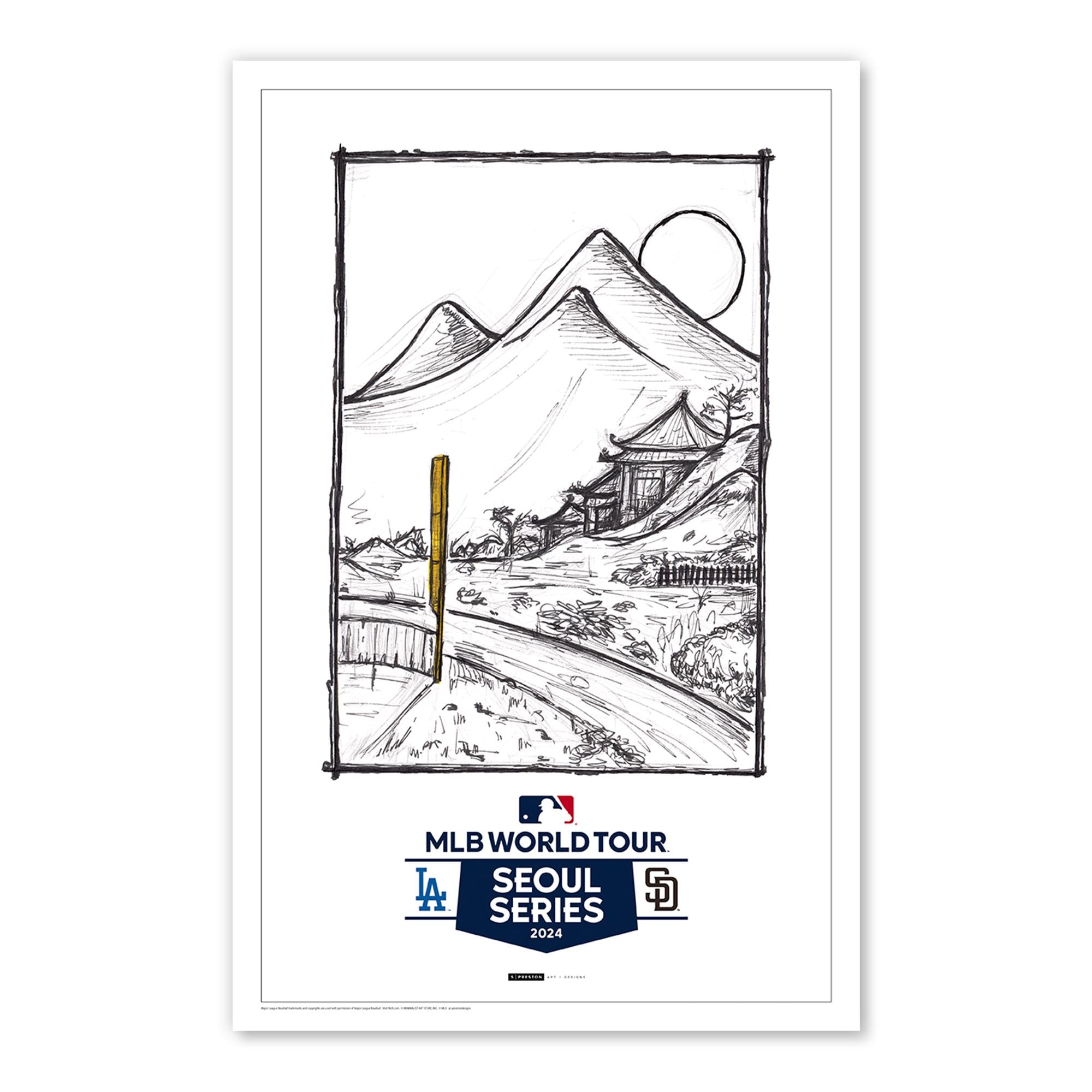 2024 MLB Seoul Series Sketch Limited Edition Art Prints – S
