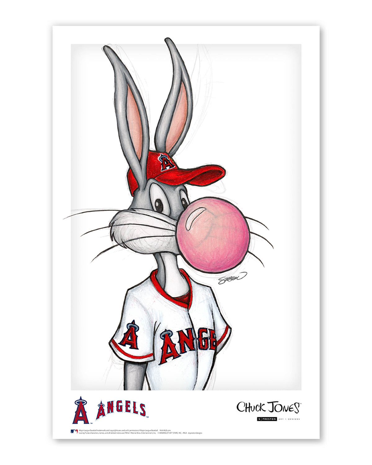Bubblegum Bugs x MLB Angels Limited Edition Art Print