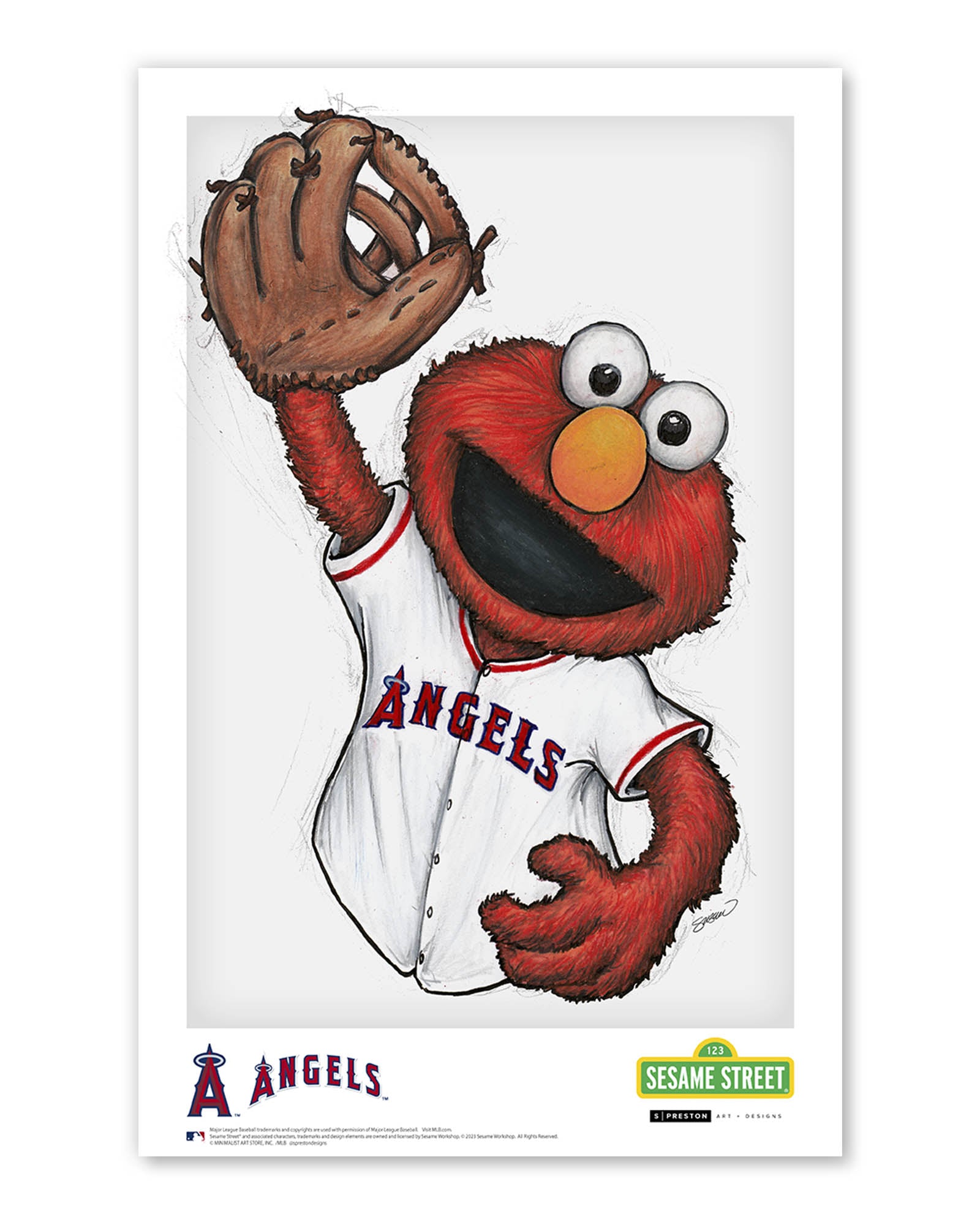 Elmo x LA Angels Art Print | Sesame Street MLB – S. Preston Art +