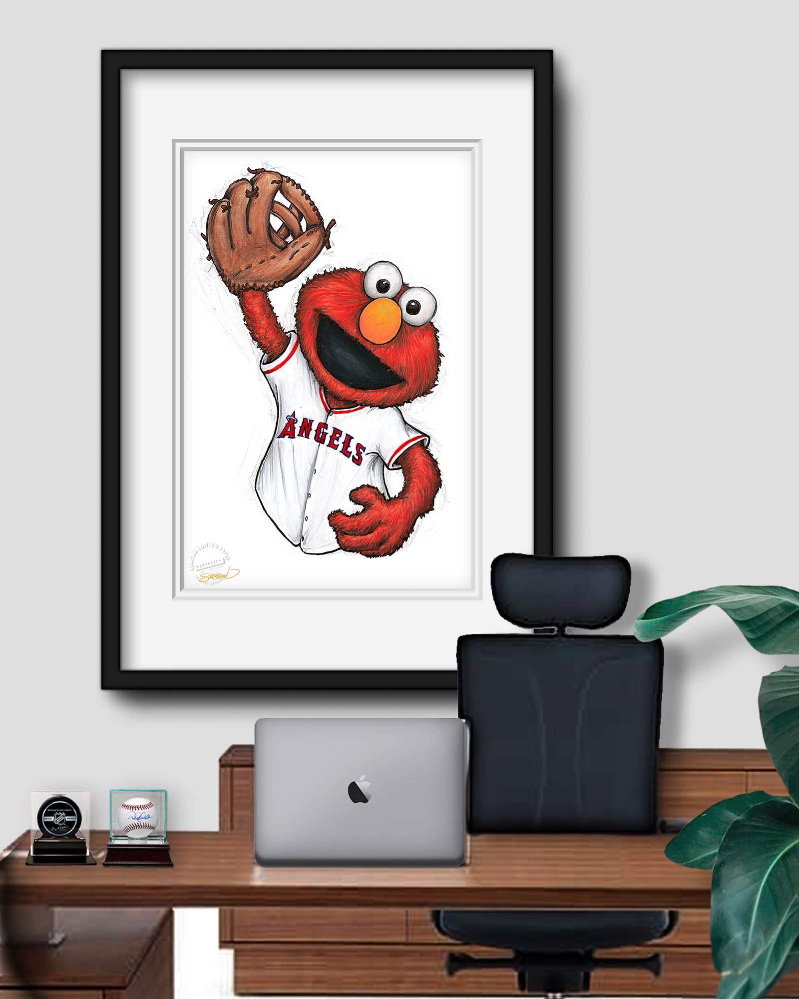 Elmo x LA Angels Art Print | Sesame Street MLB – S. Preston Art +